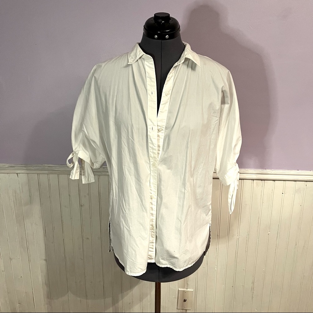 Cotton 3/4 Sleeve Button Down Top